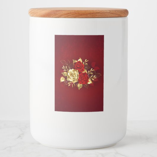 Drei Schmuckstücke Rose Lebensmitteletikett (Vorderseite)