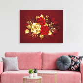 Drei Schmuckstücke Rose Leinwanddruck (Insitu (Wohnzimmer))