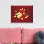 Drei Schmuckstücke Rose Leinwanddruck (Insitu (Wohnzimmer))