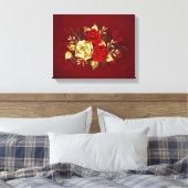 Drei Schmuckstücke Rose Leinwanddruck (Insitu (Schlafzimmer))