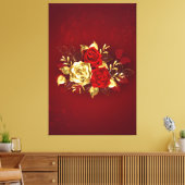 Drei Schmuckstücke Rose Leinwanddruck (Insitu (Wohnzimmer))