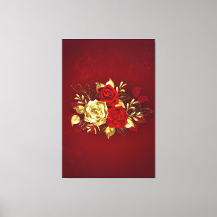 Drei Schmuckstücke Rose Leinwanddruck