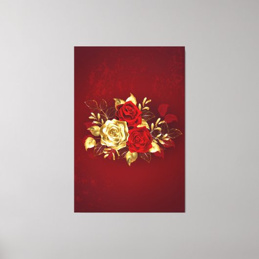 Drei Schmuckstücke Rose Leinwanddruck (Vorderseite)