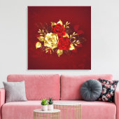 Drei Schmuckstücke Rose Leinwanddruck (Insitu (Wohnzimmer))