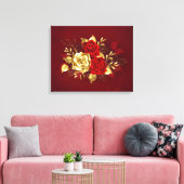 Drei Schmuckstücke Rose Leinwanddruck (Insitu (Wohnzimmer))