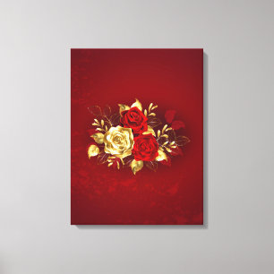 Drei Schmuckstücke Rose Leinwanddruck