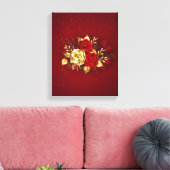 Drei Schmuckstücke Rose Leinwanddruck (Insitu (Wohnzimmer))