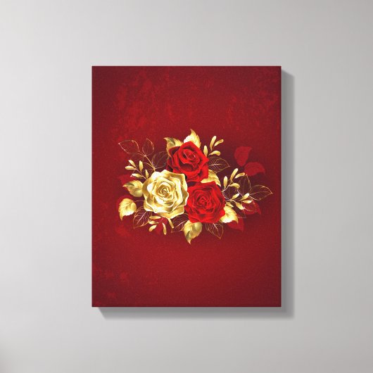 Drei Schmuckstücke Rose Leinwanddruck (Vorderseite)