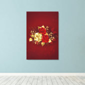 Drei Schmuckstücke Rose Leinwanddruck (Insitu (Holzboden))