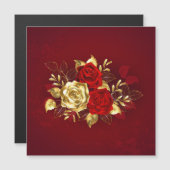 Drei Schmuckstücke Rose Magneteinladung (Vorne/Hinten)