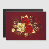 Drei Schmuckstücke Rose Magneteinladung (Vorne/Hinten)