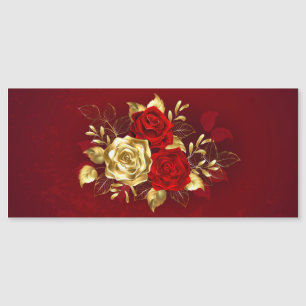 Drei Schmuckstücke Rose Magnetkarte