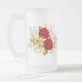 Drei Schmuckstücke Rose Mattglas Bierglas (Links)