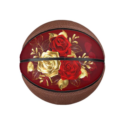 Drei Schmuckstücke Rose Mini Basketball (Vorderseite)