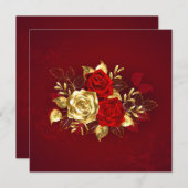 Drei Schmuckstücke Rose Mitteilungskarte (Vorne/Hinten)