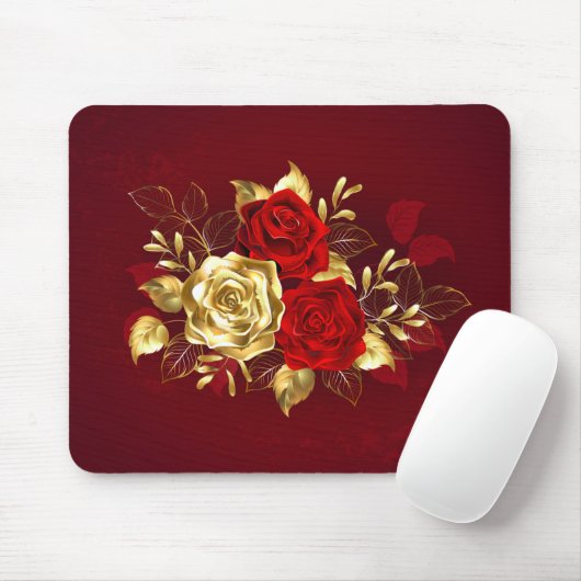 Drei Schmuckstücke Rose Mousepad (Mit Mouse)
