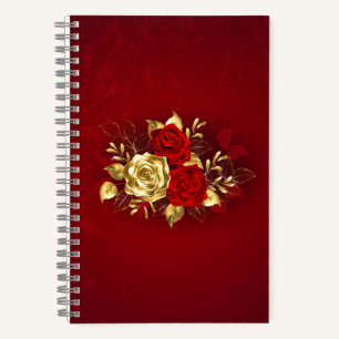 Drei Schmuckstücke Rose Notizblock