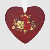 Drei Schmuckstücke Rose Ornament (Vorderseite)