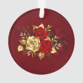 Drei Schmuckstücke Rose Ornament (Rückseite)