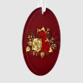 Drei Schmuckstücke Rose Ornament (Vorderseite)