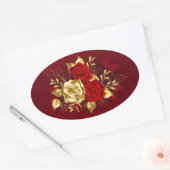 Drei Schmuckstücke Rose Ovaler Aufkleber (Umschlag)