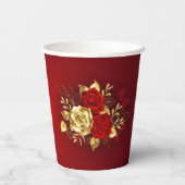 Drei Schmuckstücke Rose Pappbecher (Rückseite)