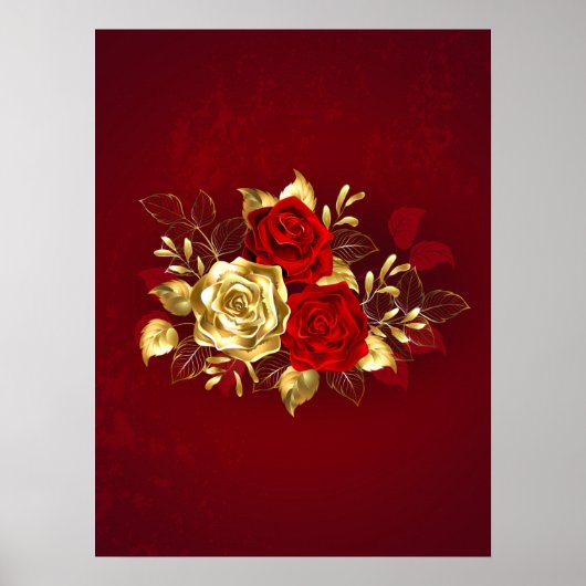 Drei Schmuckstücke Rose Poster (Vorne)