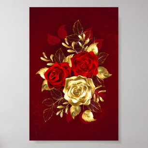Drei Schmuckstücke Rose Poster