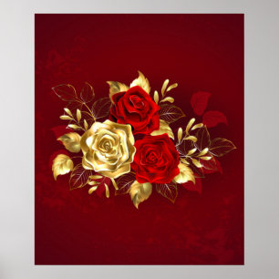 Drei Schmuckstücke Rose Poster