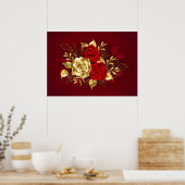 Drei Schmuckstücke Rose Poster (Küche)