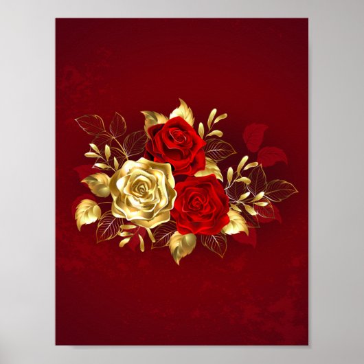 Drei Schmuckstücke Rose Poster (Vorne)