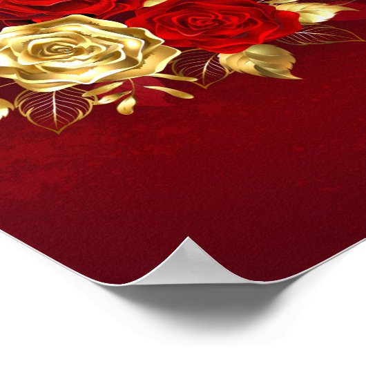 Drei Schmuckstücke Rose Poster (Ecke)