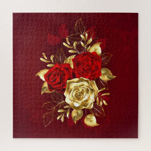 Drei Schmuckstücke Rose Puzzle (Vertikal)