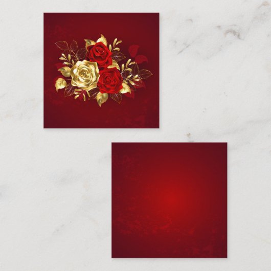 Drei Schmuckstücke Rose Quadratische Visitenkarte (Vorne/Hinten)