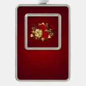 Drei Schmuckstücke Rose Rahmen-Ornament Silber (Vorderseite)