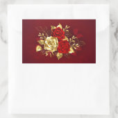 Drei Schmuckstücke Rose Rechteckiger Aufkleber (Tasche)