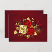 Drei Schmuckstücke Rose RSVP Karte (Vorne/Hinten)