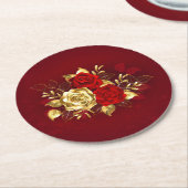 Drei Schmuckstücke Rose Runder Pappuntersetzer (Angewinkelt)