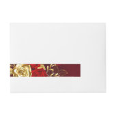 Drei Schmuckstücke Rose Rundum-Adressaufkleber (Vorderseite)