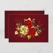 Drei Schmuckstücke Rose Save The Date (Vorne/Hinten)