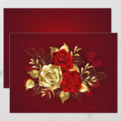 Drei Schmuckstücke Rose Save The Date (Vorne/Hinten)