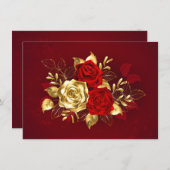 Drei Schmuckstücke Rose Save The Date (Vorne/Hinten)