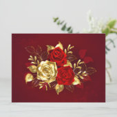 Drei Schmuckstücke Rose Save The Date (Stehend Vorderseite)