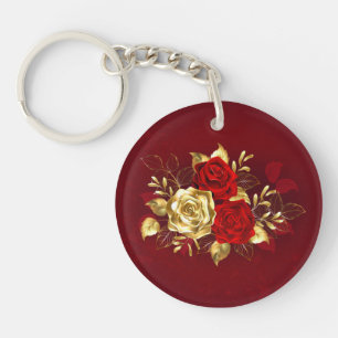 Drei Schmuckstücke Rose Schlüsselanhänger