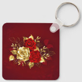 Drei Schmuckstücke Rose Schlüsselanhänger (Rückseite)