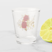 Drei Schmuckstücke Rose Schnapsglas (Rückseite)