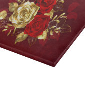 Drei Schmuckstücke Rose Schneidebrett (Ecke)