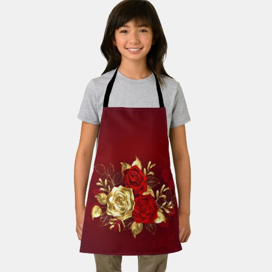 Drei Schmuckstücke Rose Schürze (Insitu)