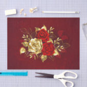 Drei Schmuckstücke Rose Seidenpapier (Handwerk)