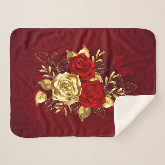 Drei Schmuckstücke Rose Sherpadecke (Vorderseite (Horizontal))